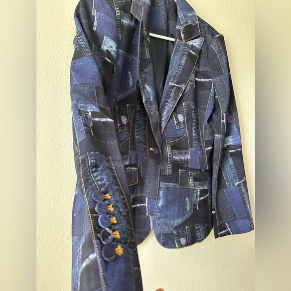 Cinq à Sept photoreal denim cheyenne blazer US 6 - Picture 8 of 11